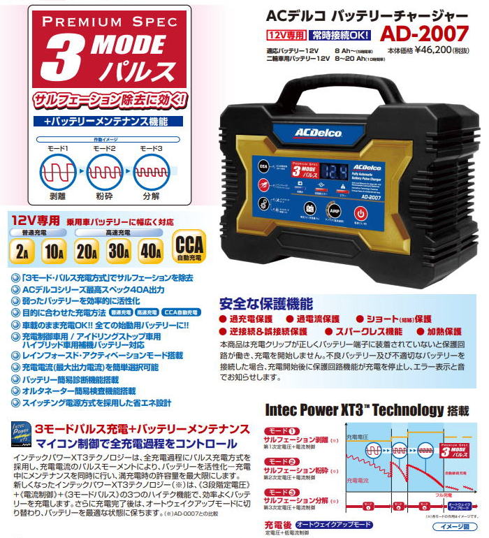 AC Delco / ACデルコ バッテリー充電器 チャージャー ～ カー