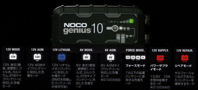 NOCO / ノコ genius10JP G10JP 10Aバッテリーチャージャー充電器